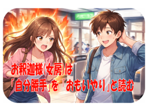 お釈迦様(女房)は「自分勝手」を 『おもいやり』と読む