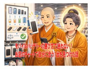モバイルバッテリーの選び方で迷わない!お店のチャートで自分に合う1台を見つけた話