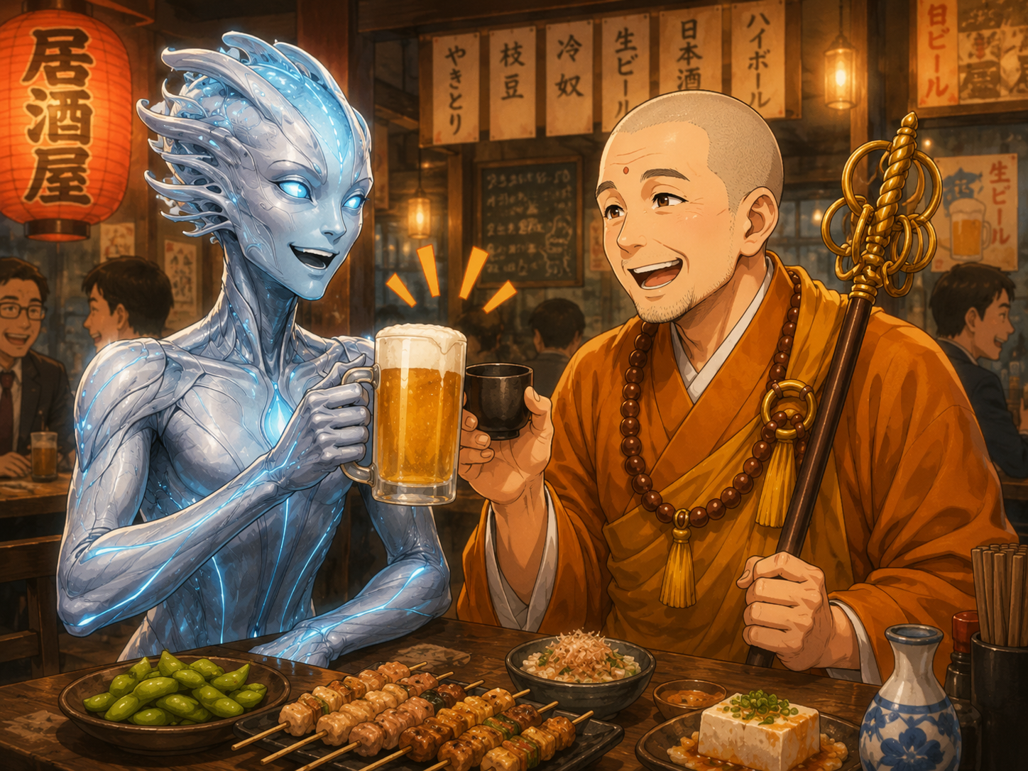 久しぶりに近所の居酒屋へ行ったら、まさか宇宙人の友達ができました