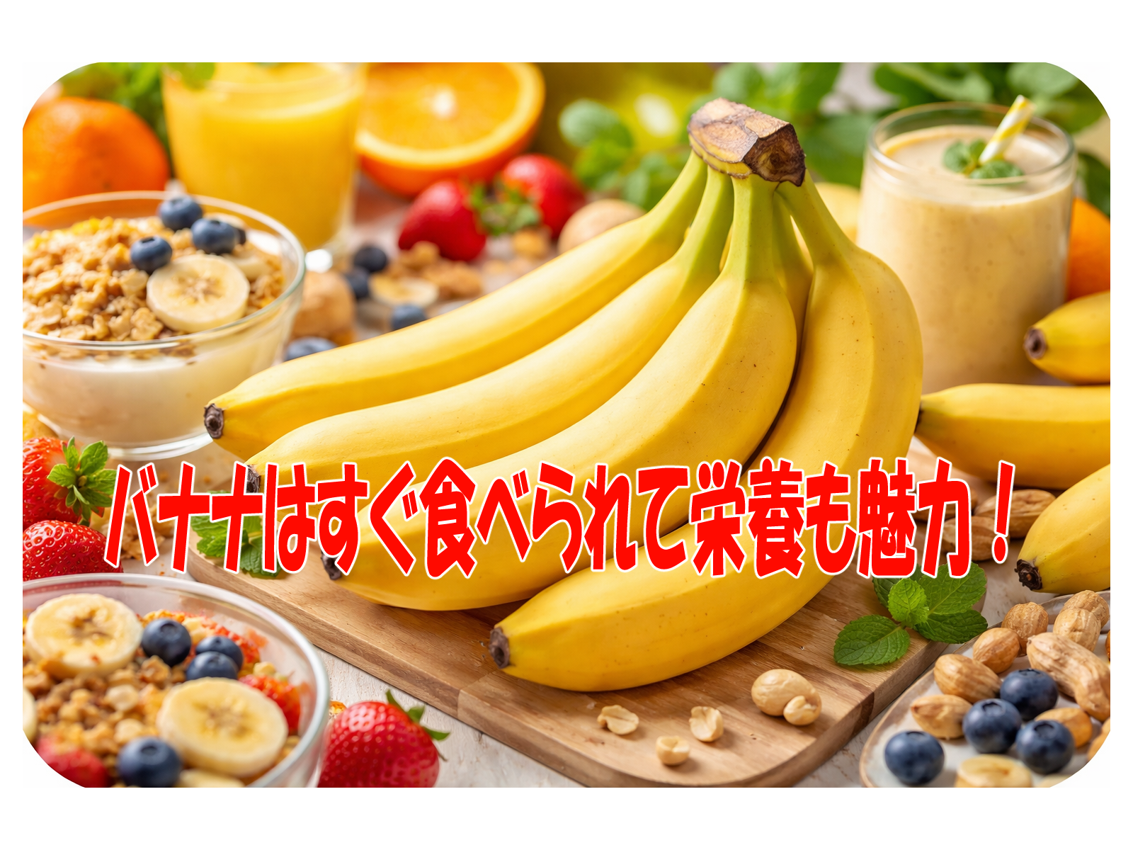 バナナはすぐ食べられて栄養も魅力！