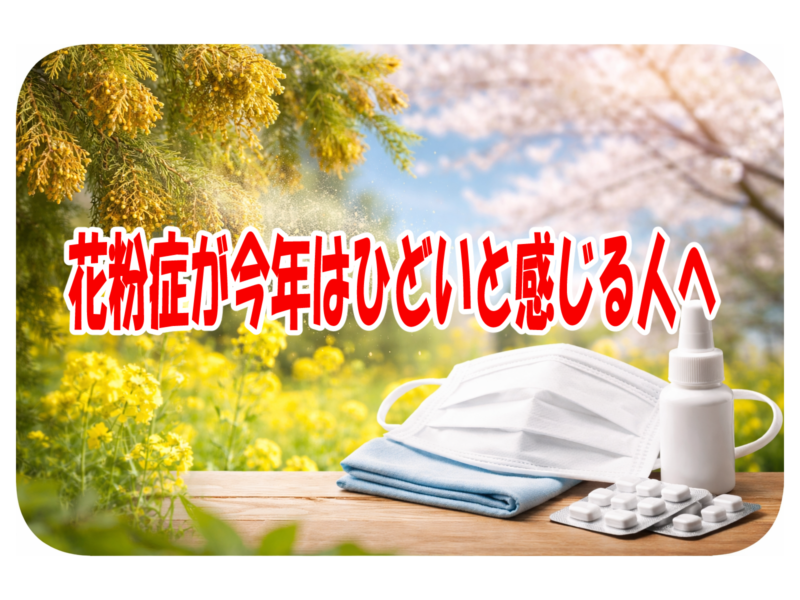 花粉症が今年はひどいと感じる人へ